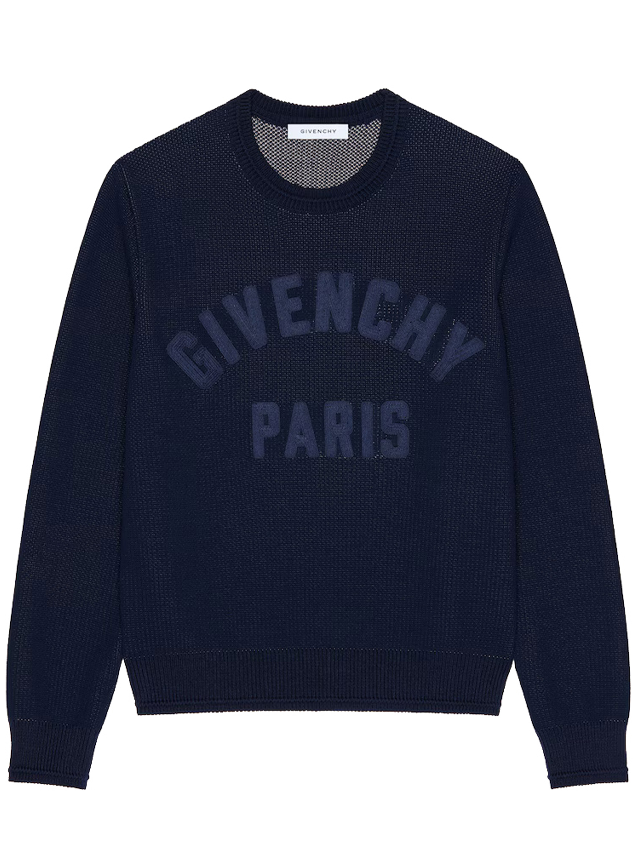 Givenchy Crewneck Sweater Ottoman Detail Blue Maglia – Men