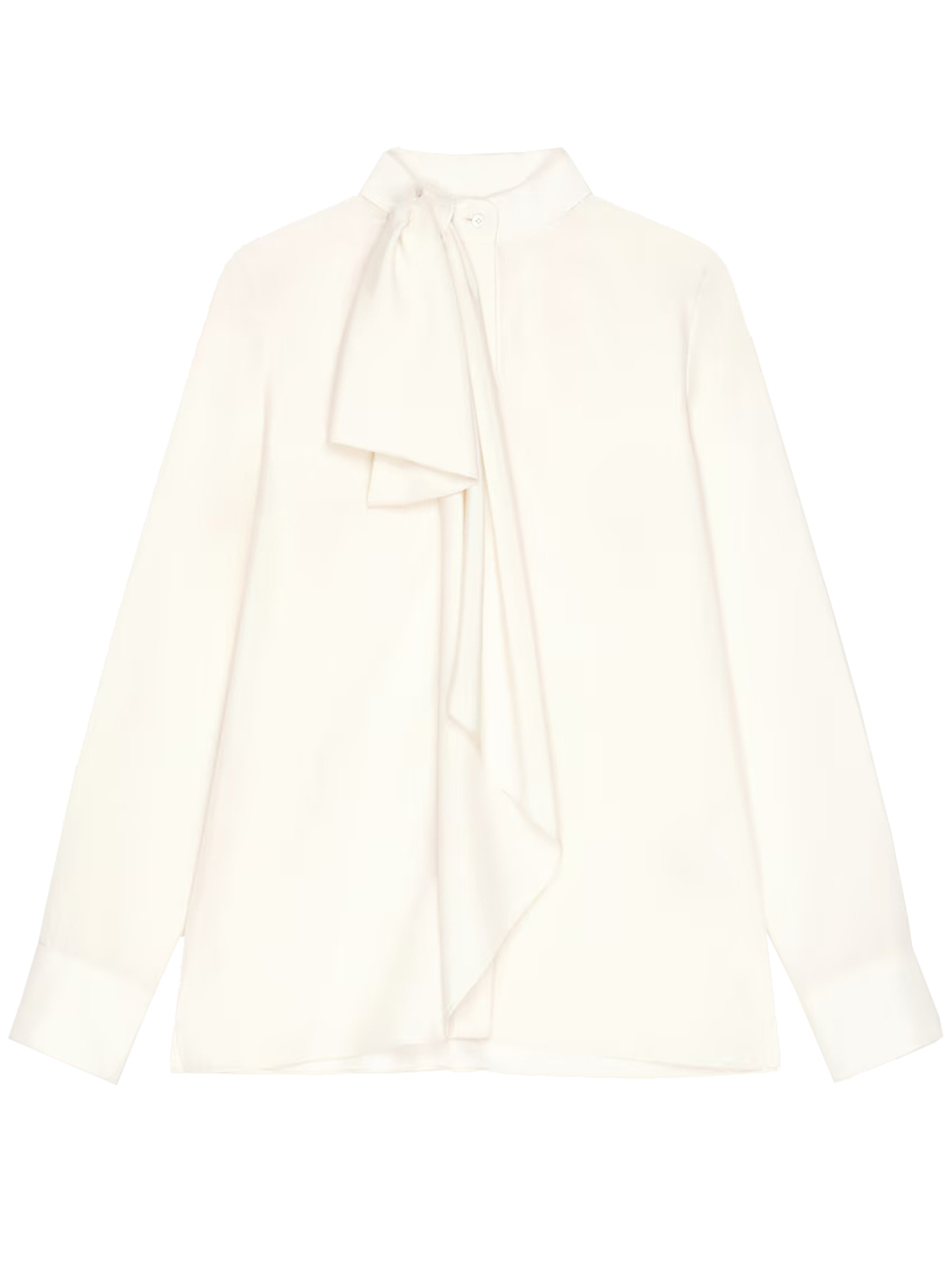 Givenchy Draped Bow Blouse White Top – Women