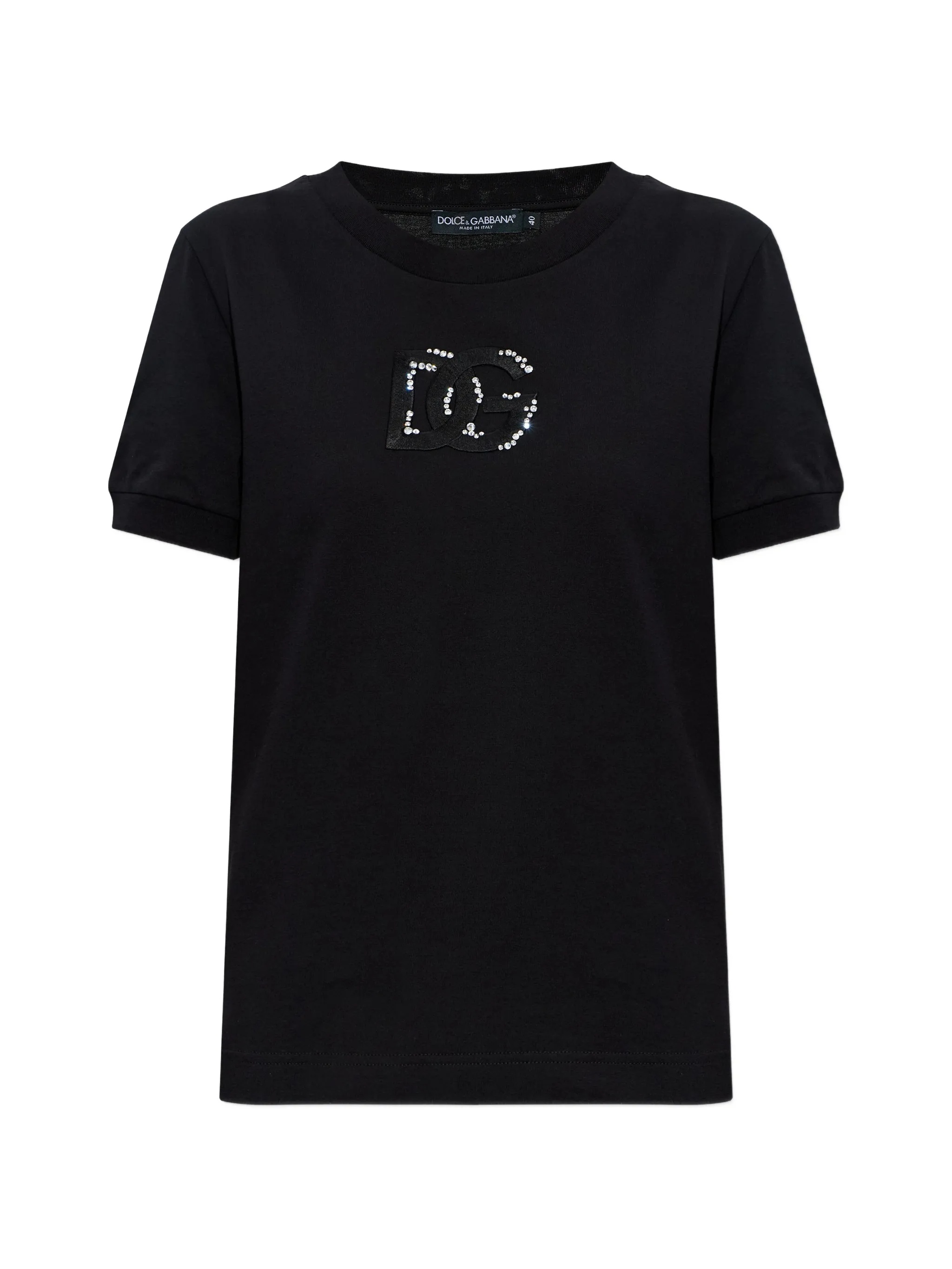 Dolce & Gabbana T-shirt M-corta Giro Black - Women