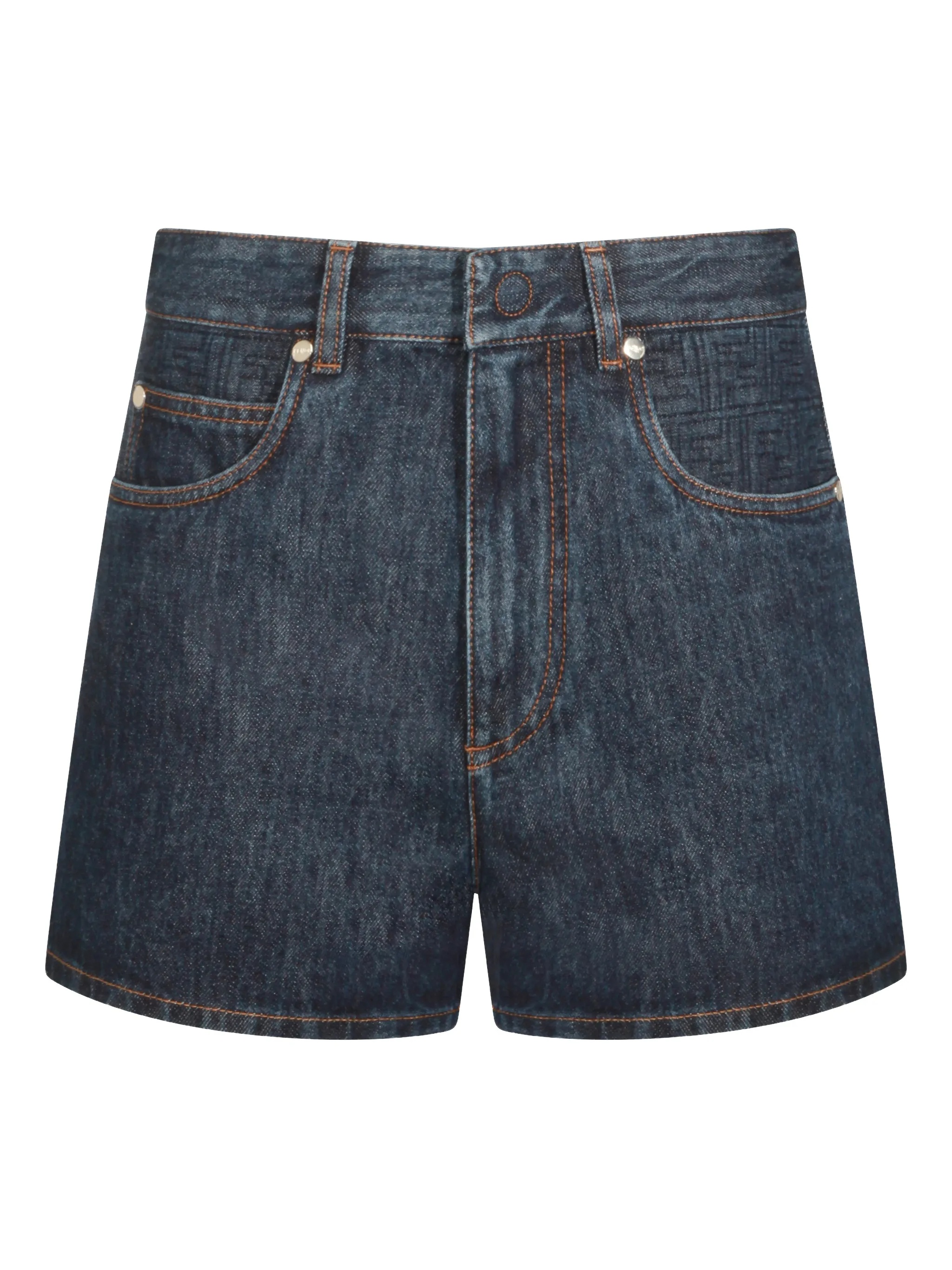 FENDI Fendi Short Ff Padded Denim Blue - Women　フェンディ ショート FF パッド入りデニム ブルー - レディース