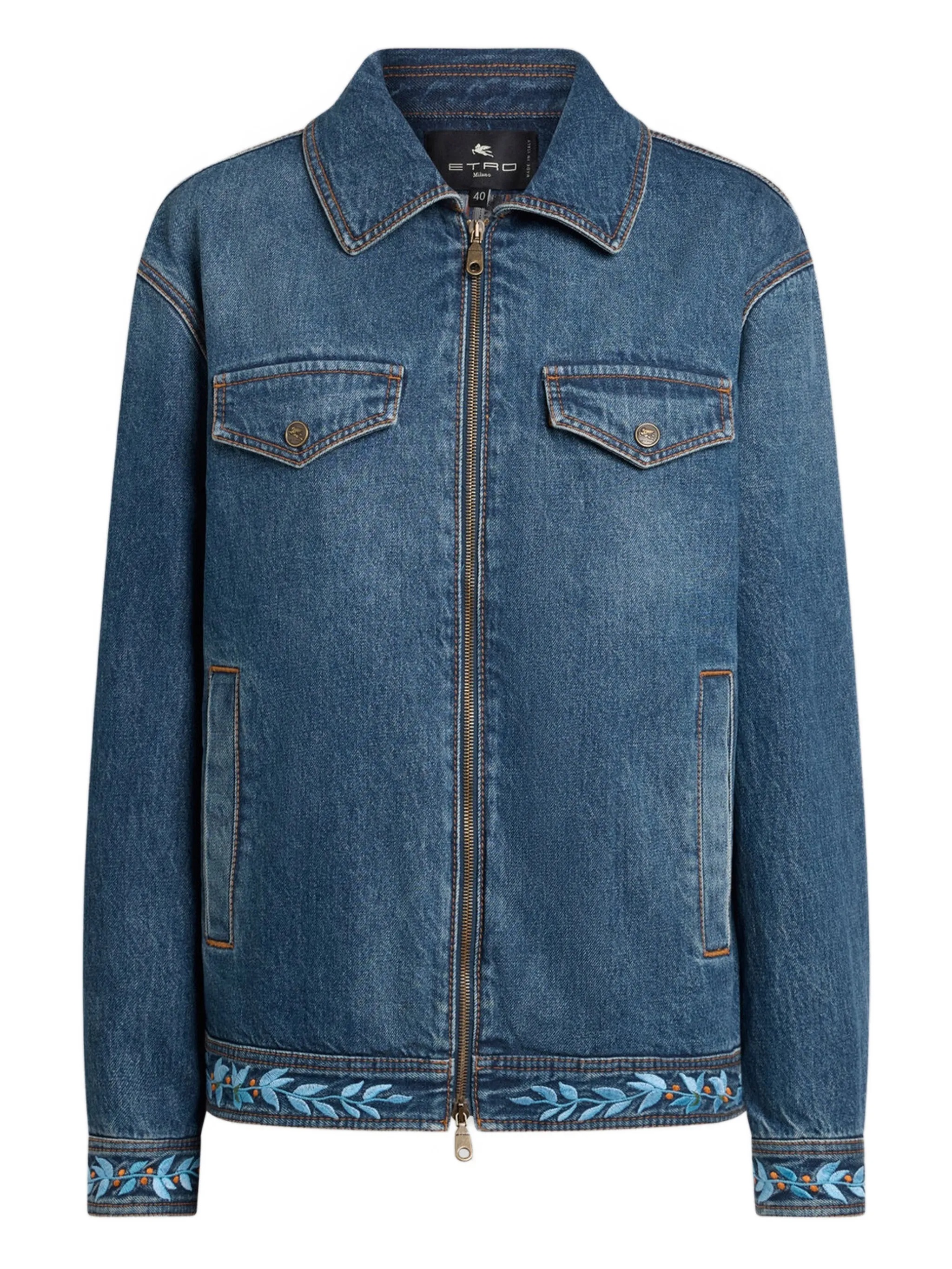 Etro Loose Fit Denim Jacket With Embroidery Multicolour Giacca – Women