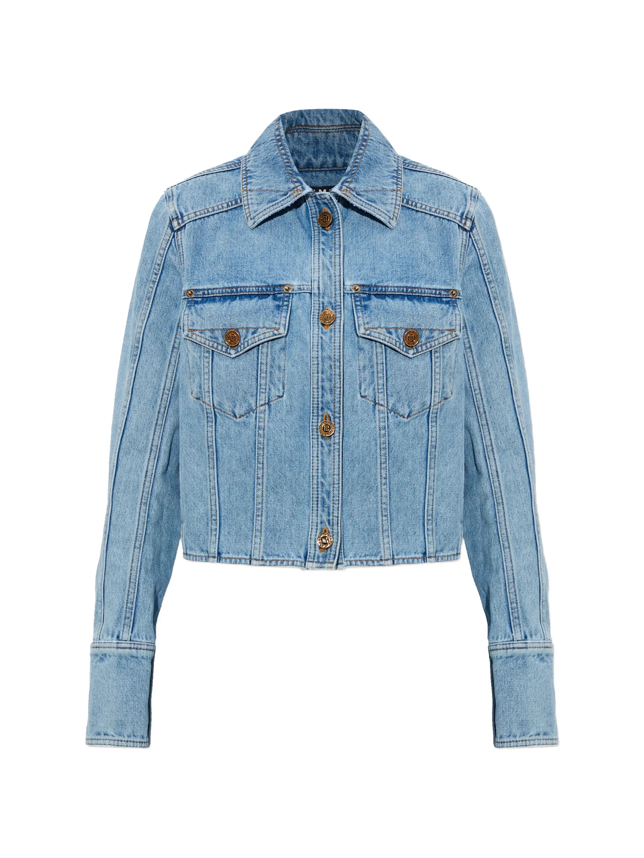 Balmain Paris Denim Jacket Blue Giacca – Women