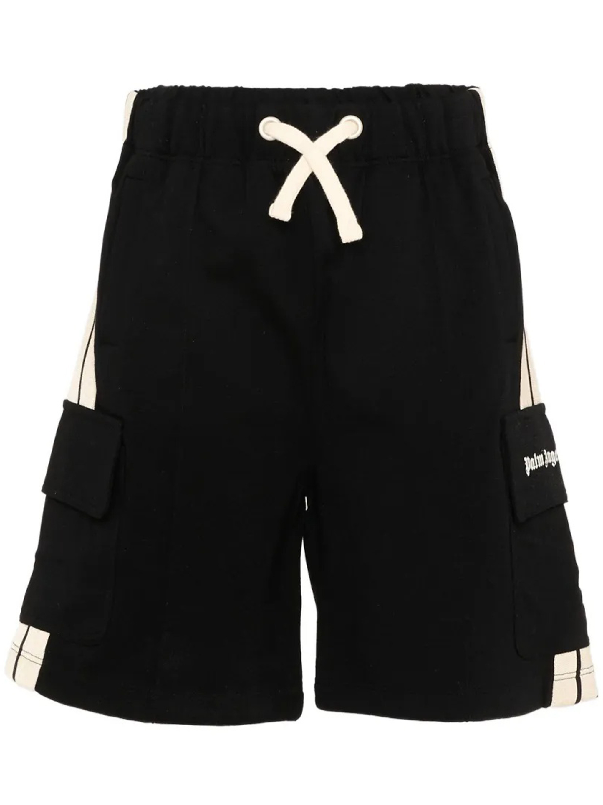 Palm Angels Kids Black Pa Track Cargo Shorts