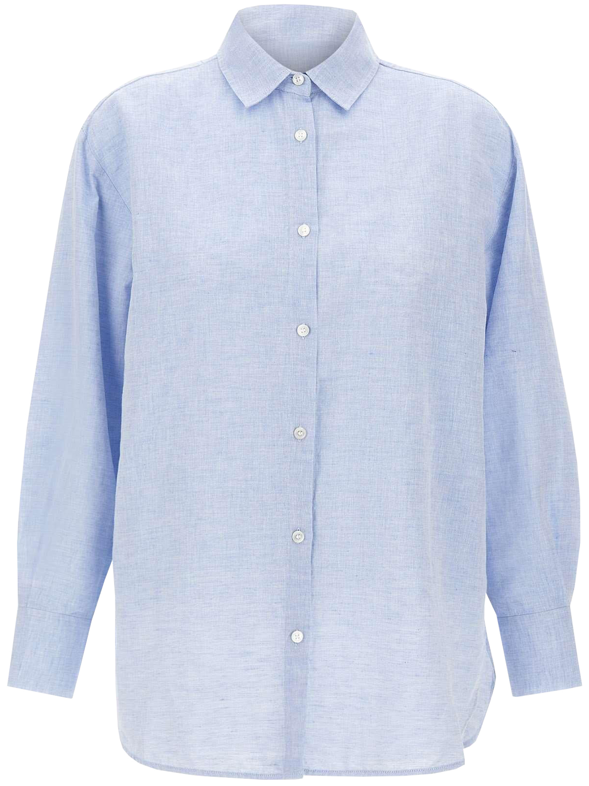 Woolrich Women's Blue Cotton Linen Yd Boyfriend Co Li Camicia